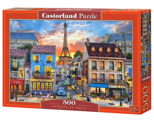 500 Piece Jigsaw Puzzle, Streets of Paris, France, Eiffel Tower, European puzzle