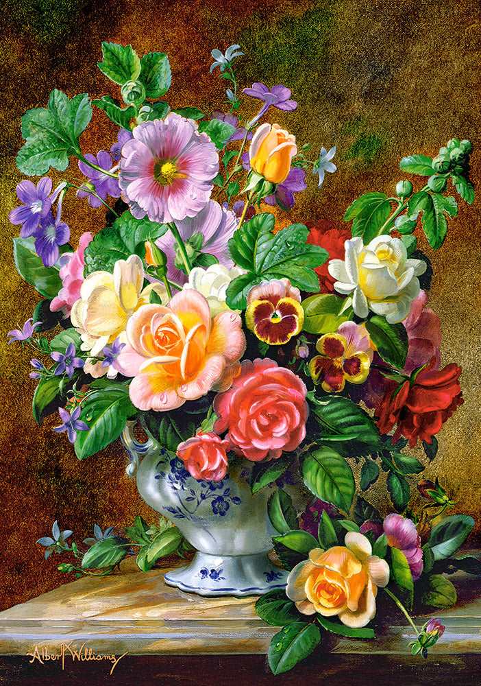 500 Piece Jigsaw Puzzle, Flowers in a Vase, Flower and plants Puzzle, Albert Williams, Painting Puzzle