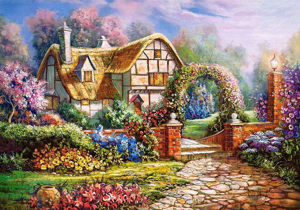 500 Piece Jigsaw Puzzle, Wiltshire Gardens, Charming Nook, Countryside