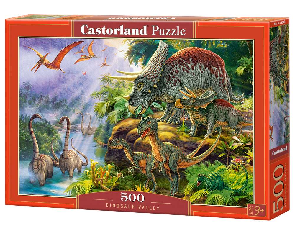 500 Piece Jigsaw Puzzle, Dinosaur Valley, Prehistoric scenery, dinosaur puzzle, prehistoric animal