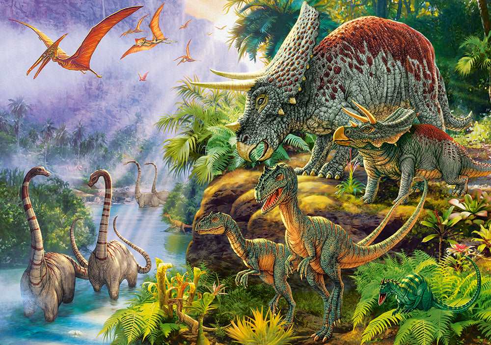 500 Piece Jigsaw Puzzle, Dinosaur Valley, Prehistoric scenery, dinosaur puzzle, prehistoric animal