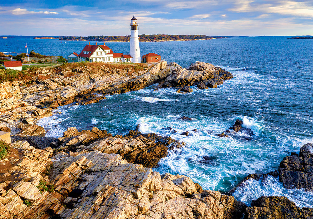 500 Piece Jigsaw Puzzle, Sunrise over Cape Elizabeth, Sea puzzle, Seashore, USA