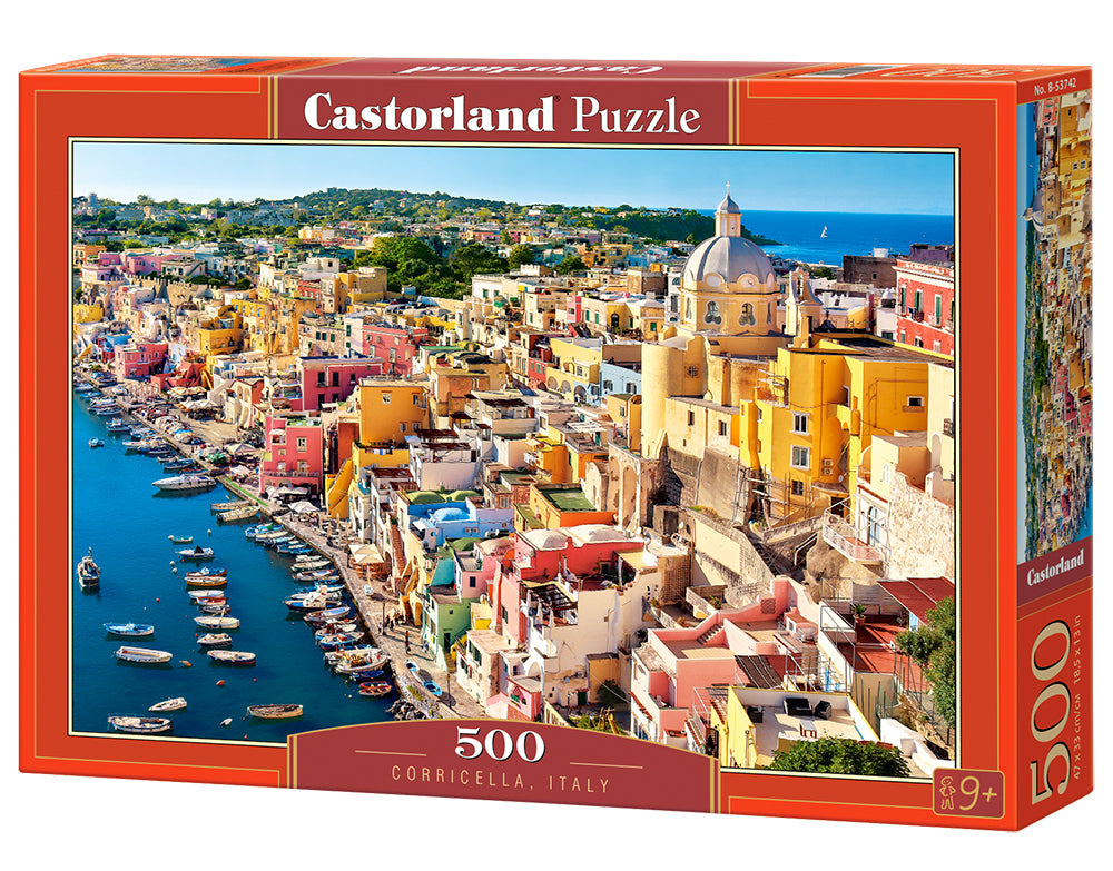 500 Piece Jigsaw Puzzle, Corricella, Italy, Seaside, Summer holiday place