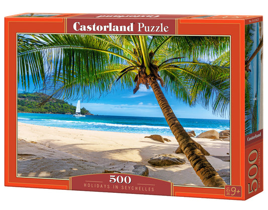 500 Piece Jigsaw Puzzle, Holidays in Seychelles, Tropical beach, Landscape puzzles