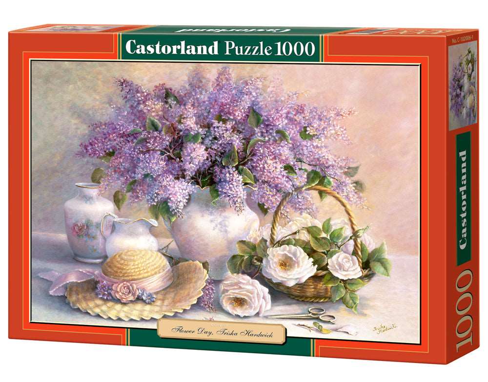 1000 Piece Jigsaw Puzzle, Flower Day by Trisha Hardwick, Plant and Flower puzzle, Painting Puzzle, Still Nature ART