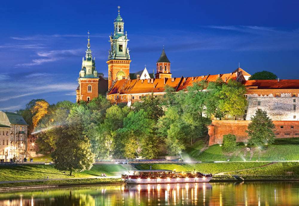 1000 Piece Jigsaw Puzzle, Wawel Castle by Night, Poland, Royal heritage, Royal Castle