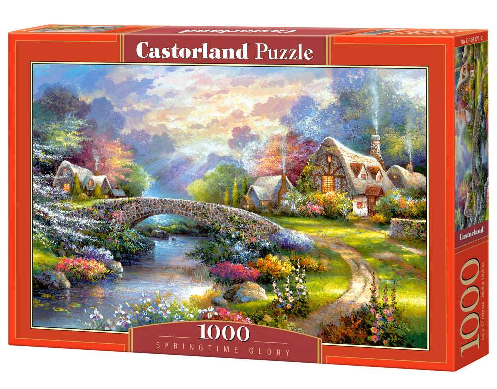 1000 Piece Jigsaw Puzzle, Springtime Glory, Charming Nook, Pond, Countryside