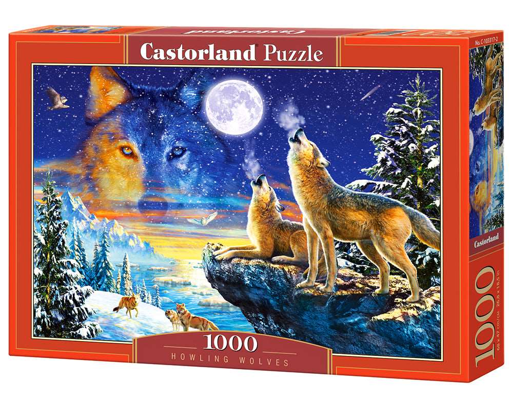 1000 Piece Jigsaw Puzzle, Howling Wolves