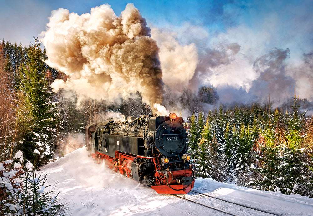 1000 Piece Jigsaw Puzzle, Steam Train, Mountain Train, Locomotive Puzzle