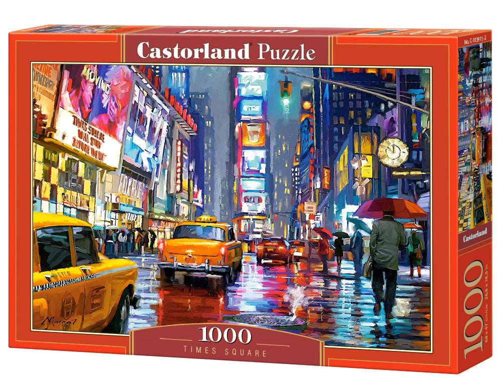 1000 Piece Jigsaw Puzzle, Times Square, NY, New York, New York City Art, USA, yellow cab