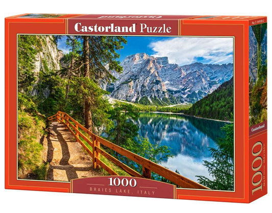 1000 Piece Jigsaw Puzzle, Braies Lake, Italy, Landscape Puzzle of Italy with Mountains, Dolomites, South Tyrol