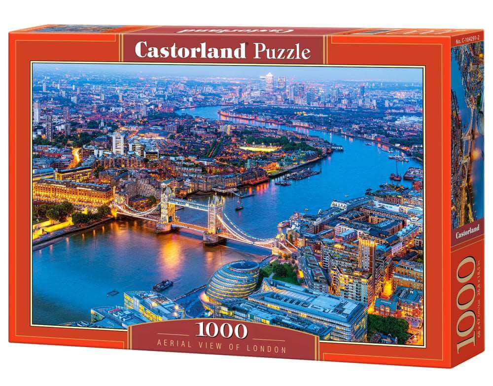 1000 Piece Jigsaw Puzzle, Aerial View of London, England Puzzle, Big Ben and River Thames Puzzle