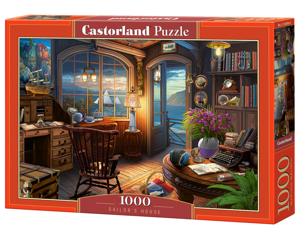 1000 Piece Jigsaw Puzzle, Sailor's House, Romantic puzzles, Ocean view