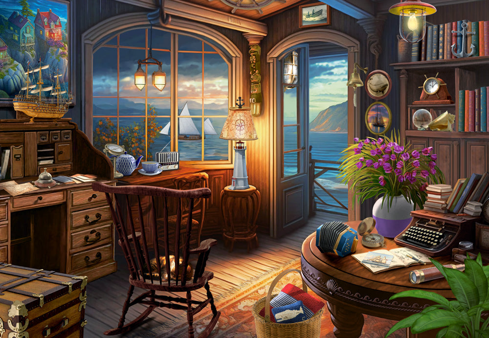 1000 Piece Jigsaw Puzzle, Sailor's House, Romantic puzzles, Ocean view