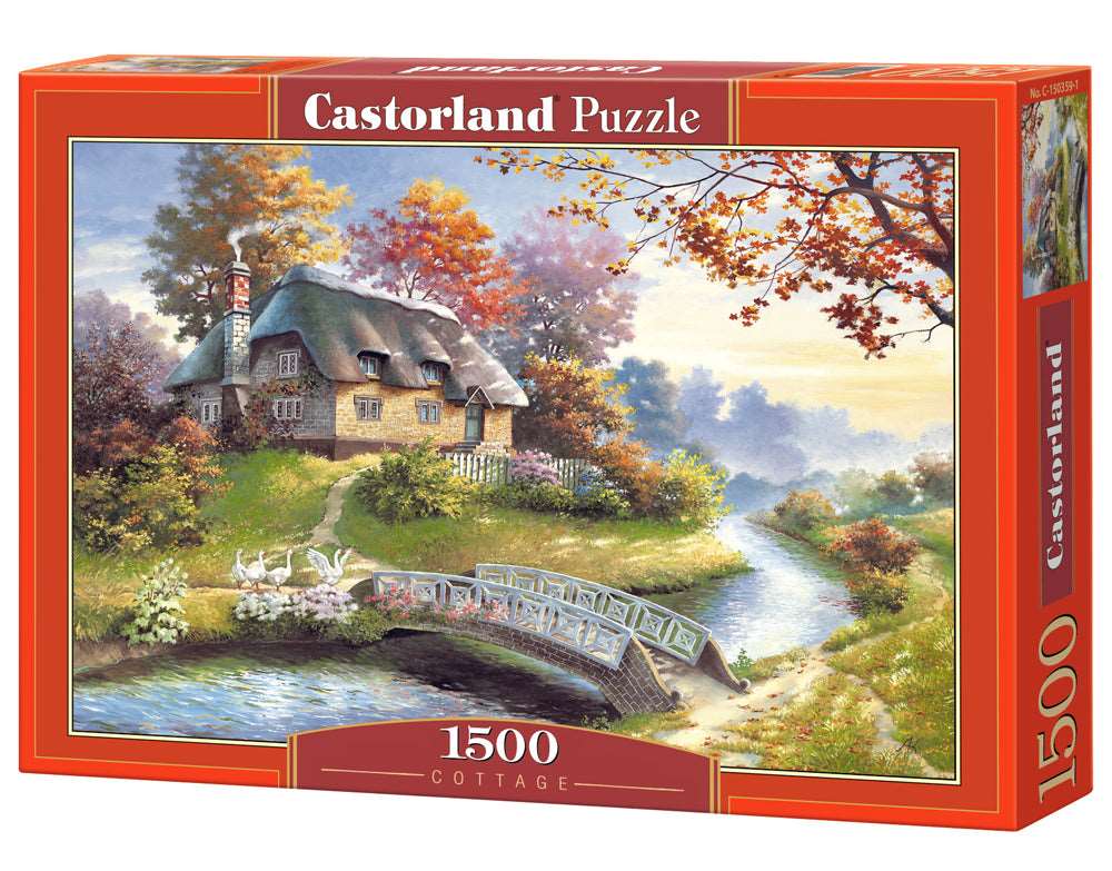 1500 Piece Jigsaw Puzzle, Cottage, Charming Nook, Pond, Countryside