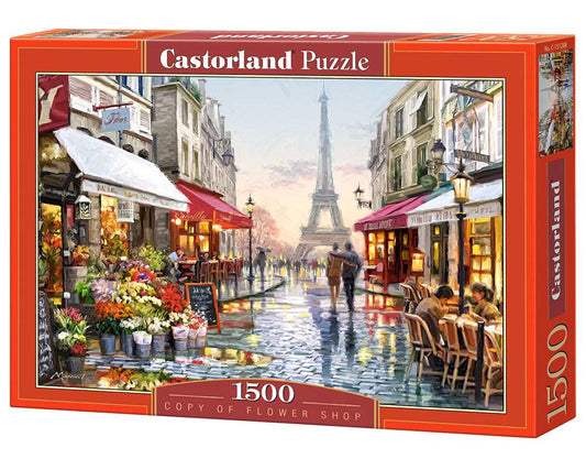 1500 Piece Jigsaw Puzzle, Flower Shop, Street of Paris, France, Eiffel Tower