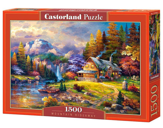 1500 Piece Jigsaw Puzzle, Mountain Hideaway, Charming Nook, Pond, Countryside