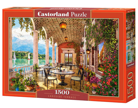 1500 Piece Jigsaw Puzzle, Lakeside Terrace, Italy, Mountain lake, Scenic view