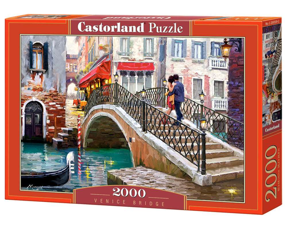 2000 Piece Jigsaw Puzzle, Venice Bridge, Venetian canals, Venice Italy Puzzle, Gondola Puzzle