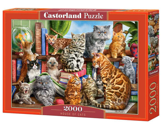 2000 Piece Jigsaw Puzzle, House of Cats, Happy Cats, Pets, Animals, Cats and Kittens