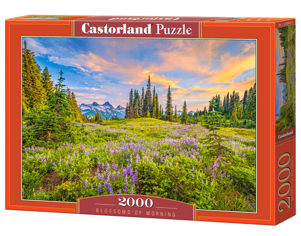 2000 Piece Jigsaw Puzzle, Blossoms of Morning, Landscape puzzles, Meadow, Mountain view