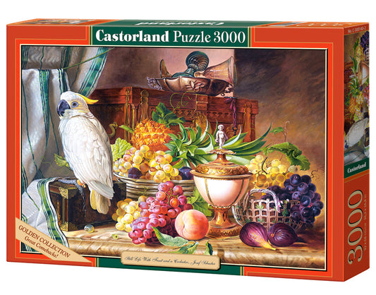 3000 Piece Jigsaw Puzzles, Still Life With Fruit and a Cockatoo, Josef Schuste