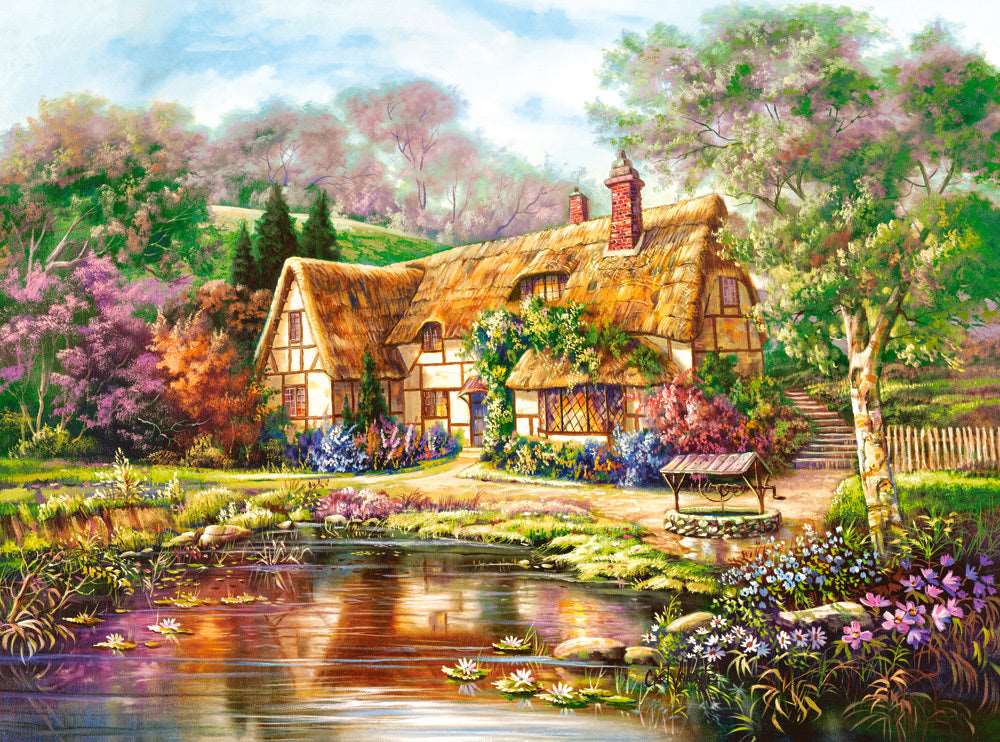 3000 Piece Jigsaw Puzzle, Twilight at Woodgreen Pond, Charming Nook, Pond, Countryside