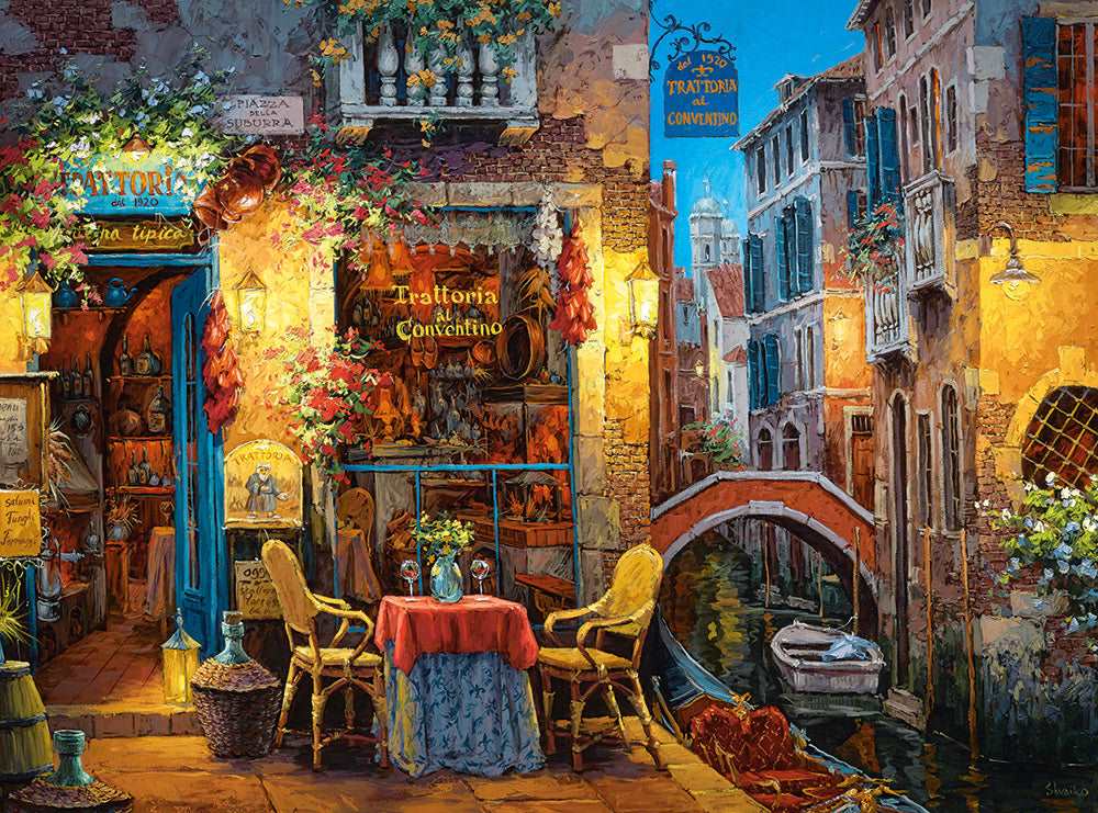 3000 Piece Jigsaw Puzzle, Our Special Place in Venice, Puzzle of Italy, Trattoria, Venetian canals