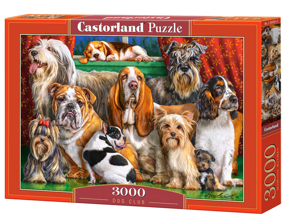 3000 Piece Jigsaw Puzzle, Dog Club, Dog Lovers Puzzle, Animal puzzle, Many Dog Breeds