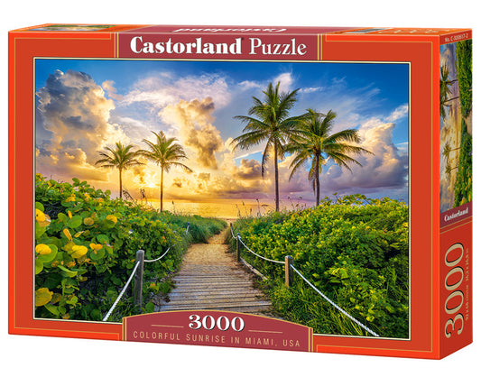 3000 Piece Jigsaw Puzzles, Colorful Sunrise in Miami, USA