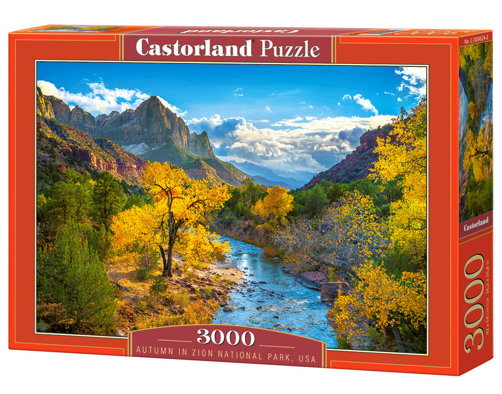 3000 Piece Jigsaw Puzzles, Autumn in Zion National Park, Nature and Landscape, USA