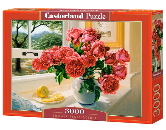 3000 Piece Jigsaw Puzzle,  Summer Reminiscence, Still nature puzzle, Flowers in a vase