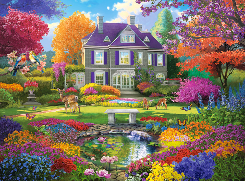 3000 Piece Jigsaw Puzzle, Garden of Dreams, Idyllic paradise, Colorful puzzles