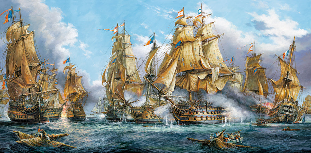 4000 Piece Jigsaw Puzzle, Naval Battle, Nautic painting, Old navy ships, Sailing ships at war