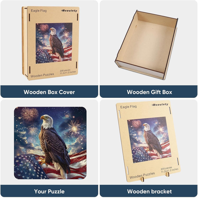 Reouinty Wooden Eagle Flag Puzzle — detail 3