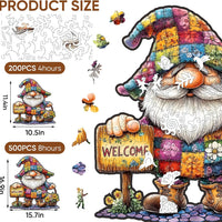 Gnome & Sunflower Wooden Puzzle image 2