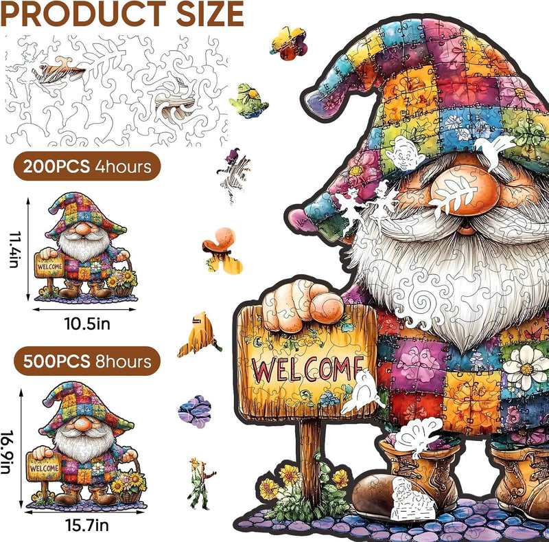 Gnome & Sunflower Wooden Puzzle — detail 2