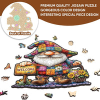 Gnome & Sunflower Wooden Puzzle image 3