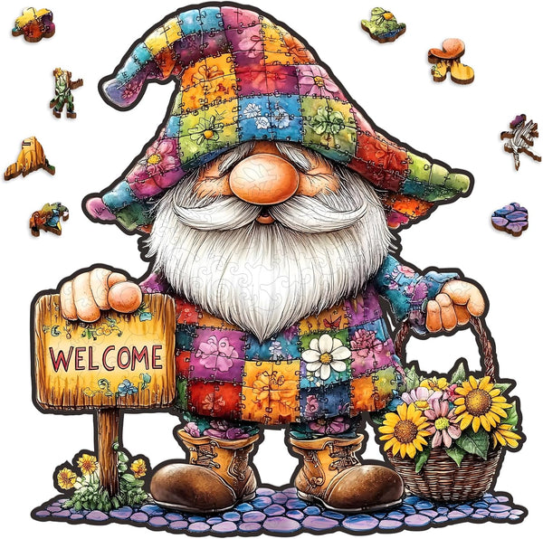 Gnome & Sunflower Wooden Puzzle