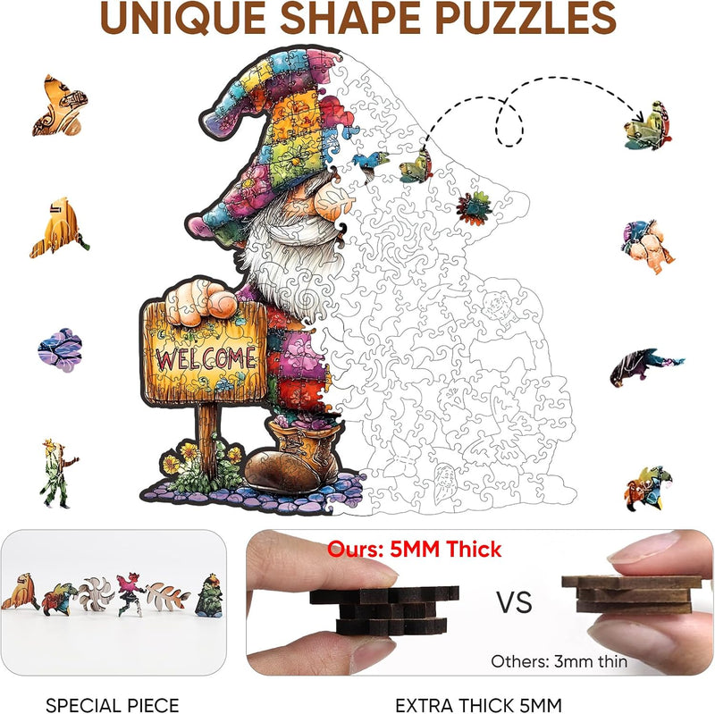 Gnome & Sunflower Wooden Puzzle — detail 6