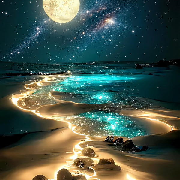 Moonlight Sparkling Beach