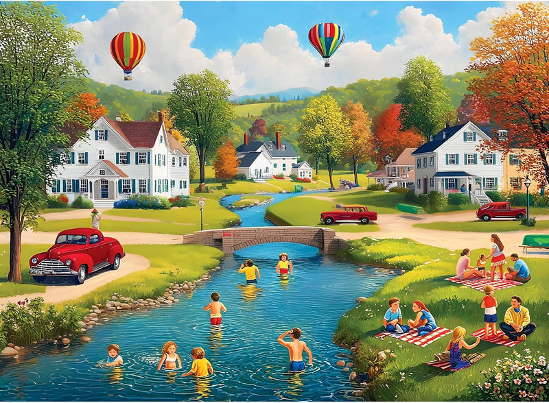 Summer Village Countryside Jigsaw — detail 7
