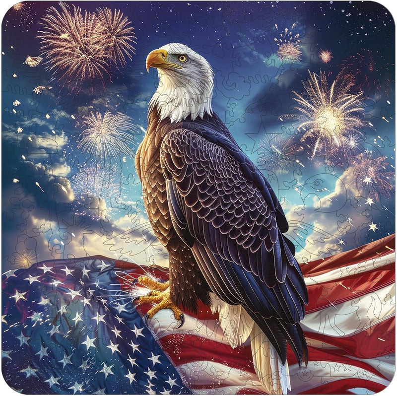 Reouinty Wooden Eagle Flag Puzzle — detail 1