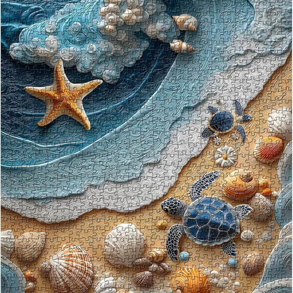 Beach Turtle & Ocean
