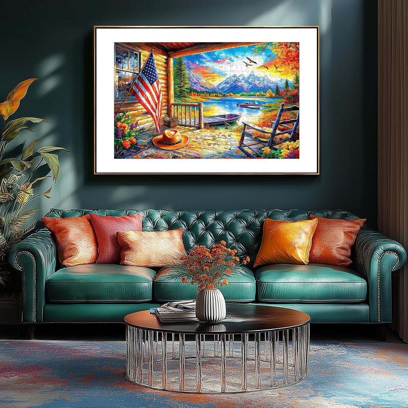 Cozy Lakeside Cabin & Sunset Landscape — view 2