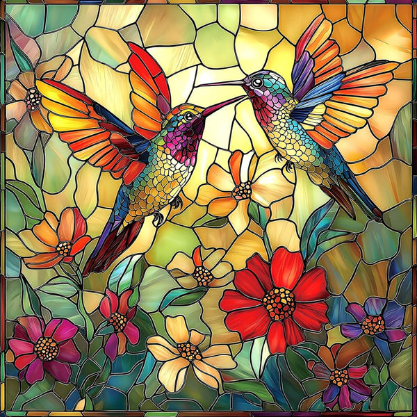 Vintage Paint Hummingbird & Flower