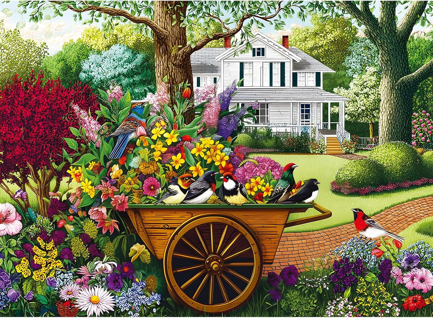 Birds & Flowers Landscape — view 1