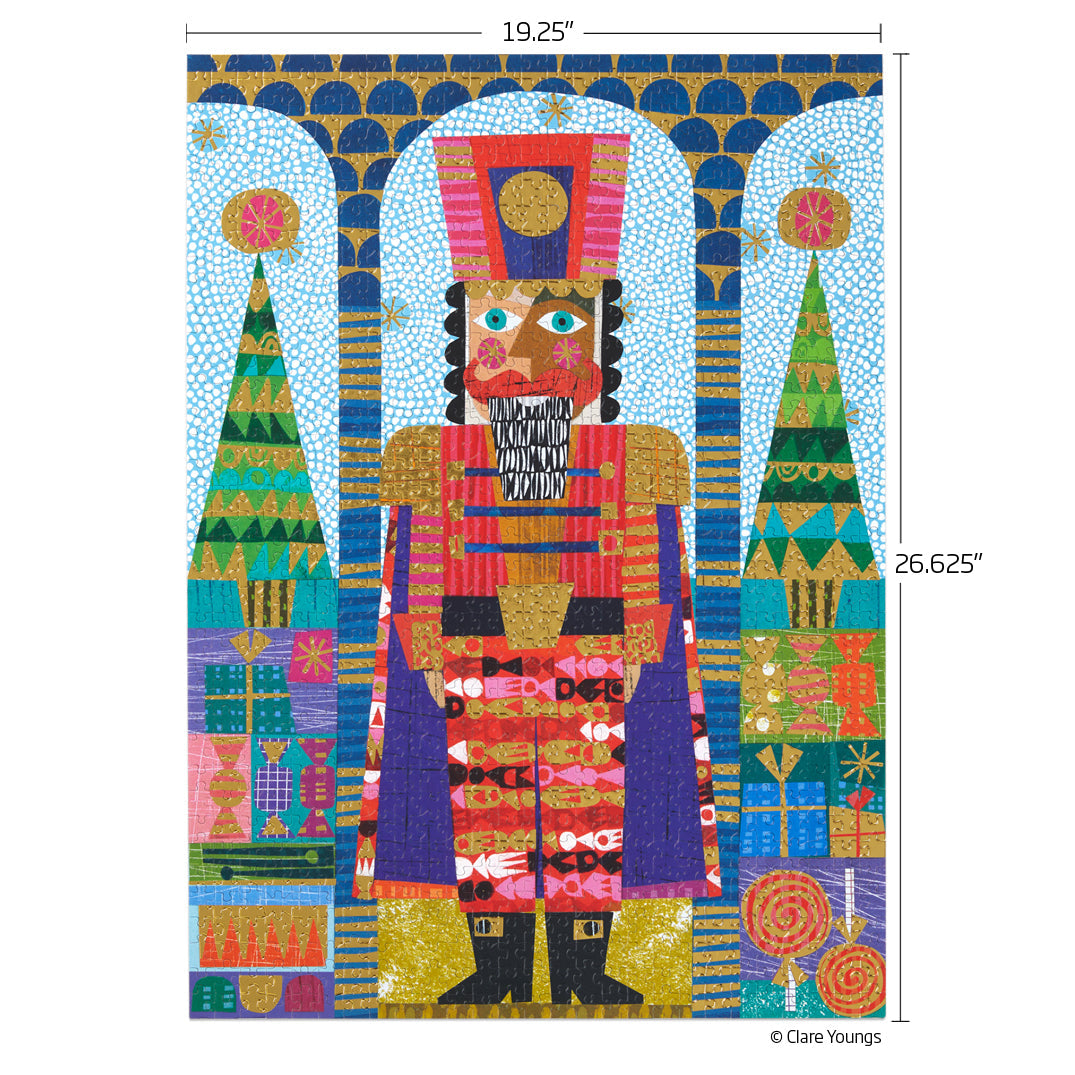 Festive Nutcracker Gold Foil 1000 Piece Jigsaw Puzzle - World of Puzzle