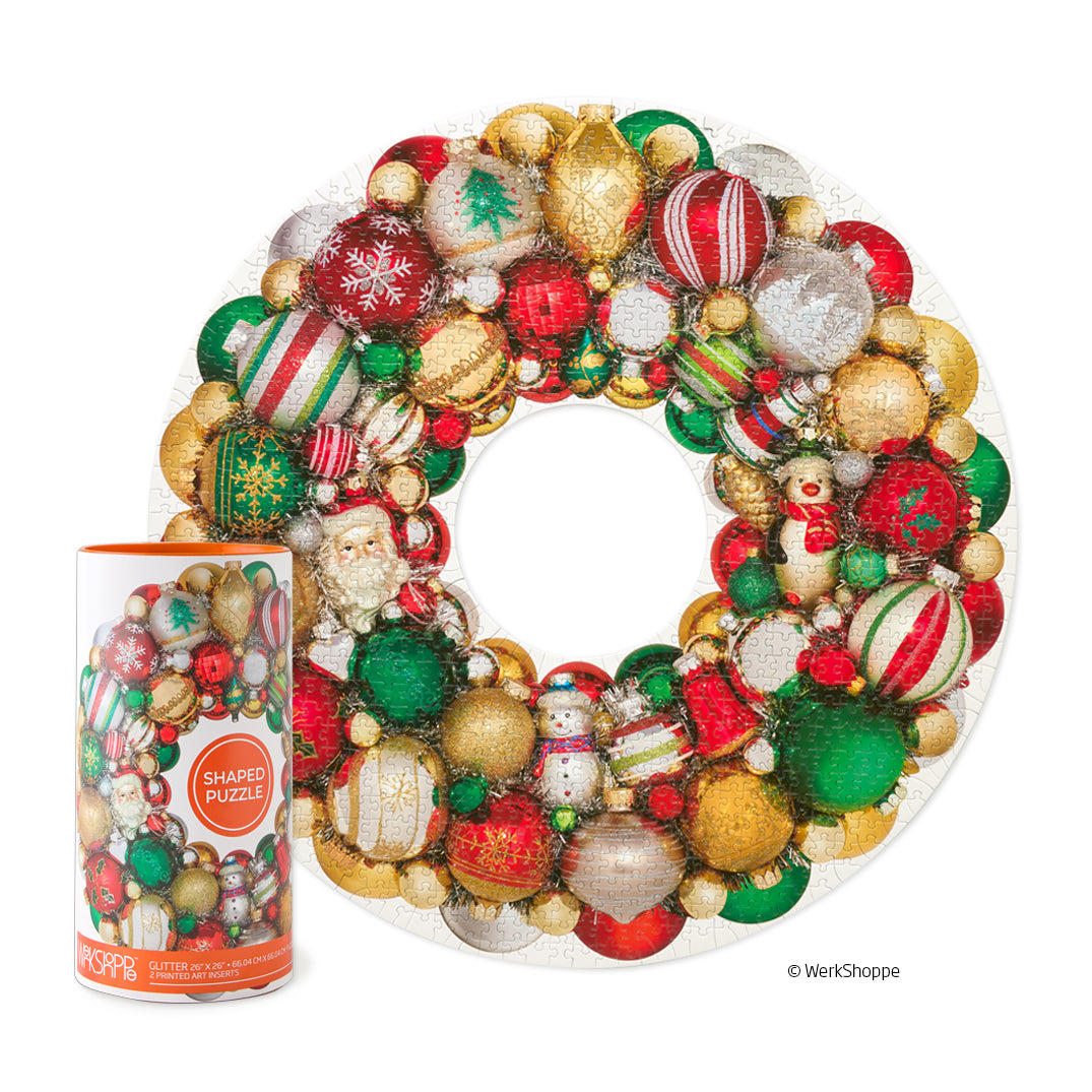 Holiday Ornament Wreath 1000 Piece Puzzle - World of Puzzle