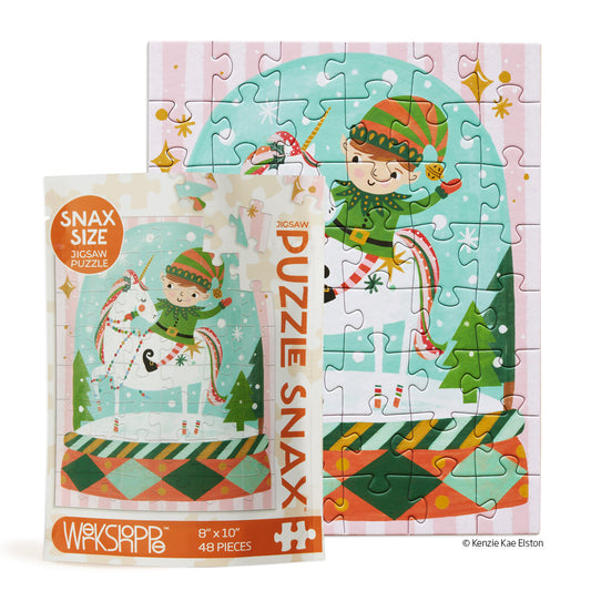 Magic Snow Globe 48 Piece Holiday Puzzle Snax - World of Puzzle